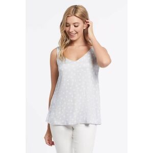 TRIBAL | NWT Light Blue & White Polka Dot Reversible Top – Women’s Large  🤍 Tri